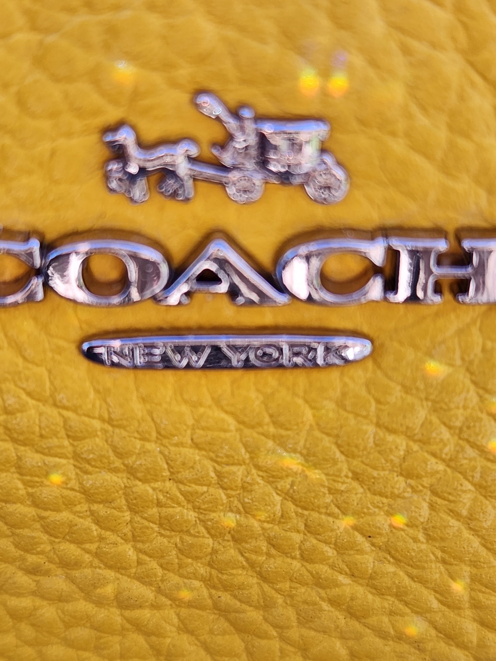 Coach Yellow Leather Shearling Trimmed Wristlet Clutch NWOT - Picture 2 of 12